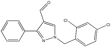 1-((2,4-dichlorophenyl)methyl)-3-phenyl-1H-pyrazole-4-carbaldehyde 结构式