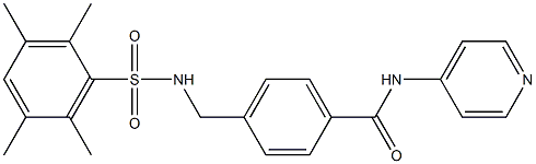 N-(4-pyridinyl)-4-({[(2,3,5,6-tetramethylphenyl)sulfonyl]amino}methyl)benzamide 结构式