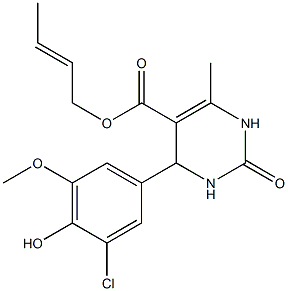 2-butenyl 4-(3-chloro-4-hydroxy-5-methoxyphenyl)-6-methyl-2-oxo-1,2,3,4-tetrahydro-5-pyrimidinecarboxylate 结构式