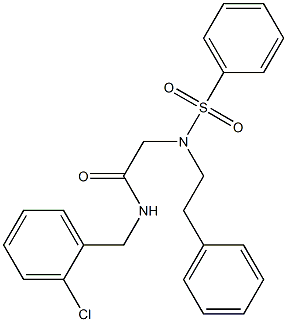 N-(2-chlorobenzyl)-2-[(2-phenylethyl)(phenylsulfonyl)amino]acetamide 结构式