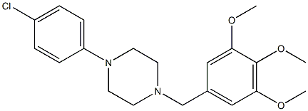 1-(4-chlorophenyl)-4-(3,4,5-trimethoxybenzyl)piperazine 结构式