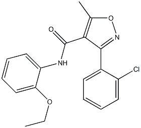 3-(2-chlorophenyl)-N-(2-ethoxyphenyl)-5-methyl-4-isoxazolecarboxamide 结构式