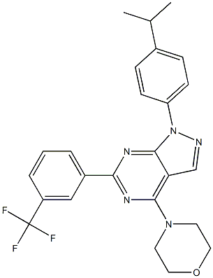 1-(4-isopropylphenyl)-4-(4-morpholinyl)-6-[3-(trifluoromethyl)phenyl]-1H-pyrazolo[3,4-d]pyrimidine 结构式