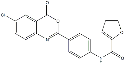 N-[4-(6-chloro-4-oxo-4H-3,1-benzoxazin-2-yl)phenyl]-2-furamide 结构式