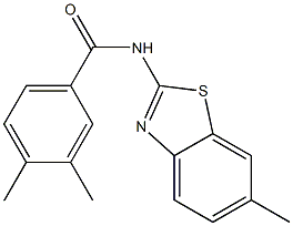 3,4-dimethyl-N-(6-methyl-1,3-benzothiazol-2-yl)benzamide 结构式