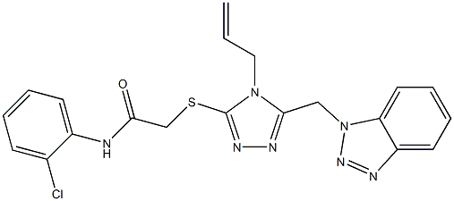 2-{[4-allyl-5-(1H-1,2,3-benzotriazol-1-ylmethyl)-4H-1,2,4-triazol-3-yl]sulfanyl}-N-(2-chlorophenyl)acetamide 结构式