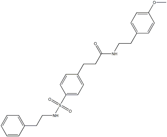 N-[2-(4-methoxyphenyl)ethyl]-3-(4-{[(2-phenylethyl)amino]sulfonyl}phenyl)propanamide 结构式