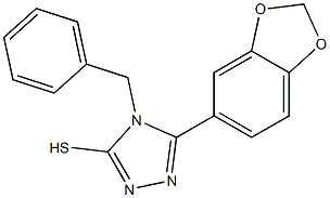 5-(1,3-benzodioxol-5-yl)-4-benzyl-4H-1,2,4-triazol-3-yl hydrosulfide 结构式