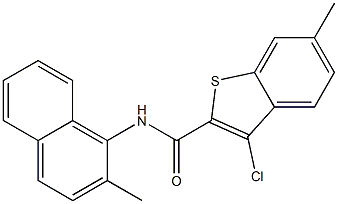 3-chloro-6-methyl-N-(2-methyl-1-naphthyl)-1-benzothiophene-2-carboxamide 结构式