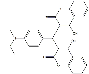 3-[[4-(diethylamino)phenyl](4-hydroxy-2-oxo-2H-chromen-3-yl)methyl]-4-hydroxy-2H-chromen-2-one 结构式