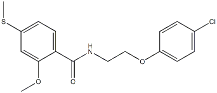 N-[2-(4-chlorophenoxy)ethyl]-2-methoxy-4-(methylsulfanyl)benzamide 结构式