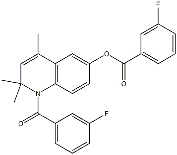 1-(3-fluorobenzoyl)-2,2,4-trimethyl-1,2-dihydro-6-quinolinyl 3-fluorobenzoate 结构式