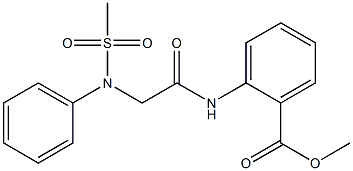 methyl 2-({[(methylsulfonyl)anilino]acetyl}amino)benzoate 结构式