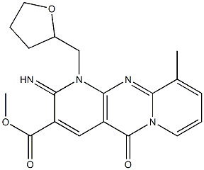 methyl 2-imino-10-methyl-5-oxo-1-(tetrahydro-2-furanylmethyl)-1,5-dihydro-2H-dipyrido[1,2-a:2,3-d]pyrimidine-3-carboxylate 结构式