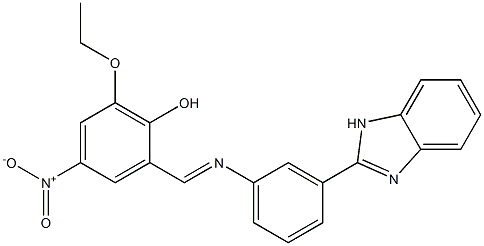 2-({[3-(1H-benzimidazol-2-yl)phenyl]imino}methyl)-6-ethoxy-4-nitrophenol 结构式