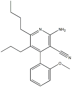 2-amino-6-butyl-4-(2-methoxyphenyl)-5-propylnicotinonitrile 结构式