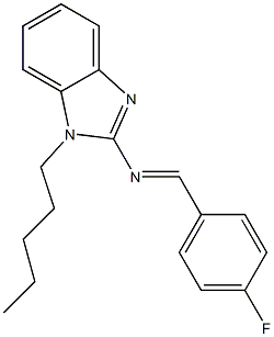 N-(4-fluorobenzylidene)-N-(1-pentyl-1H-benzimidazol-2-yl)amine 结构式