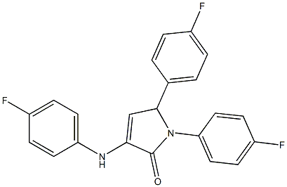 3-(4-fluoroanilino)-1,5-bis(4-fluorophenyl)-1,5-dihydro-2H-pyrrol-2-one 结构式