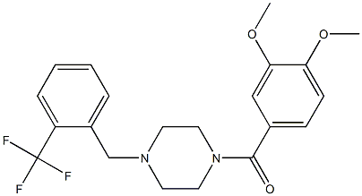 1-(3,4-dimethoxybenzoyl)-4-[2-(trifluoromethyl)benzyl]piperazine 结构式