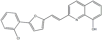 2-{2-[5-(2-chlorophenyl)-2-furyl]vinyl}-8-quinolinol 结构式