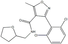 3-(2,6-dichlorophenyl)-5-methyl-N-(tetrahydro-2-furanylmethyl)-4-isoxazolecarboxamide 结构式