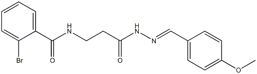 2-bromo-N-{3-[2-(4-methoxybenzylidene)hydrazino]-3-oxopropyl}benzamide 结构式