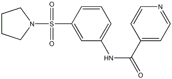 N-[3-(1-pyrrolidinylsulfonyl)phenyl]isonicotinamide 结构式