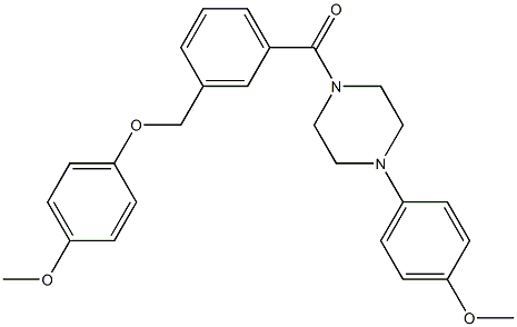 1-{3-[(4-methoxyphenoxy)methyl]benzoyl}-4-(4-methoxyphenyl)piperazine 结构式