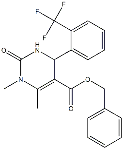 benzyl 1,6-dimethyl-2-oxo-4-[2-(trifluoromethyl)phenyl]-1,2,3,4-tetrahydro-5-pyrimidinecarboxylate 结构式