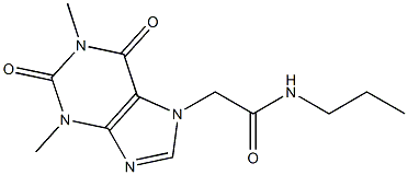 2-(1,3-dimethyl-2,6-dioxo-1,2,3,6-tetrahydro-7H-purin-7-yl)-N-propylacetamide 结构式