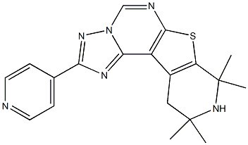 8,8,10,10-tetramethyl-2-(4-pyridinyl)-8,9,10,11-tetrahydropyrido[4',3':4,5]thieno[3,2-e][1,2,4]triazolo[1,5-c]pyrimidine 结构式