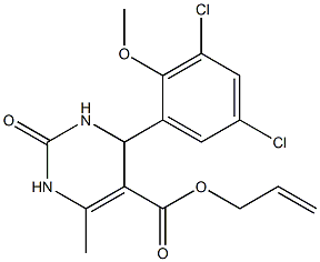 allyl 4-(3,5-dichloro-2-methoxyphenyl)-6-methyl-2-oxo-1,2,3,4-tetrahydro-5-pyrimidinecarboxylate 结构式