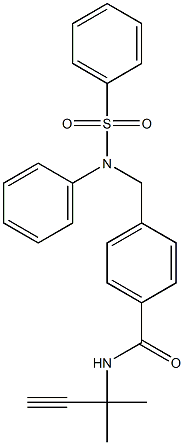 N-(1,1-dimethyl-2-propynyl)-4-{[(phenylsulfonyl)anilino]methyl}benzamide 结构式