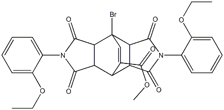 methyl 7-bromo-4,10-bis(2-ethoxyphenyl)-3,5,9,11-tetraoxo-4,10-diazatetracyclo[5.5.2.0~2,6~.0~8,12~]tetradec-13-ene-13-carboxylate 结构式