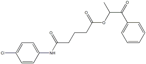 1-methyl-2-oxo-2-phenylethyl 5-(4-chloroanilino)-5-oxopentanoate 结构式