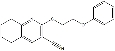 2-[(2-phenoxyethyl)sulfanyl]-5,6,7,8-tetrahydro-3-quinolinecarbonitrile 结构式