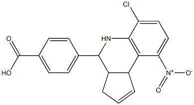 4-{6-chloro-9-nitro-3a,4,5,9b-tetrahydro-3H-cyclopenta[c]quinolin-4-yl}benzoic acid 结构式
