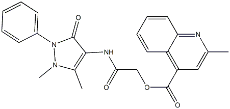 2-[(1,5-dimethyl-3-oxo-2-phenyl-2,3-dihydro-1H-pyrazol-4-yl)amino]-2-oxoethyl 2-methyl-4-quinolinecarboxylate 结构式