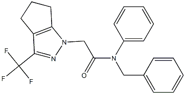 N-benzyl-N-phenyl-2-(3-(trifluoromethyl)-5,6-dihydrocyclopenta[c]pyrazol-1(4H)-yl)acetamide 结构式