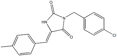 3-(4-chlorobenzyl)-5-(4-methylbenzylidene)-2,4-imidazolidinedione 结构式