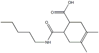 3,4-dimethyl-6-[(pentylamino)carbonyl]-3-cyclohexene-1-carboxylic acid 结构式