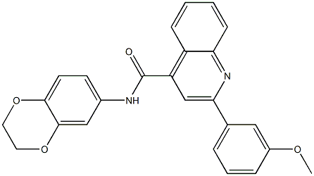 N-(2,3-dihydro-1,4-benzodioxin-6-yl)-2-(3-methoxyphenyl)-4-quinolinecarboxamide 结构式