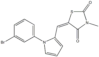 5-{[1-(3-bromophenyl)-1H-pyrrol-2-yl]methylene}-3-methyl-1,3-thiazolidine-2,4-dione 结构式