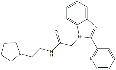 2-[2-(2-pyridinyl)-1H-benzimidazol-1-yl]-N-[2-(1-pyrrolidinyl)ethyl]acetamide 结构式