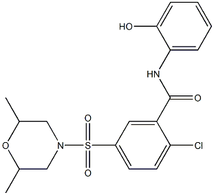 2-chloro-5-[(2,6-dimethyl-4-morpholinyl)sulfonyl]-N-(2-hydroxyphenyl)benzamide 结构式