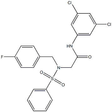 N-(3,5-dichlorophenyl)-2-[(4-fluorobenzyl)(phenylsulfonyl)amino]acetamide 结构式