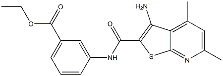 ethyl 3-{[(3-amino-4,6-dimethylthieno[2,3-b]pyridin-2-yl)carbonyl]amino}benzoate 结构式