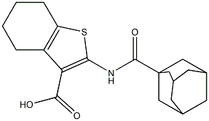 2-[(1-adamantylcarbonyl)amino]-4,5,6,7-tetrahydro-1-benzothiophene-3-carboxylic acid 结构式