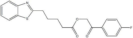 2-(4-fluorophenyl)-2-oxoethyl 5-(1,3-benzothiazol-2-yl)pentanoate 结构式