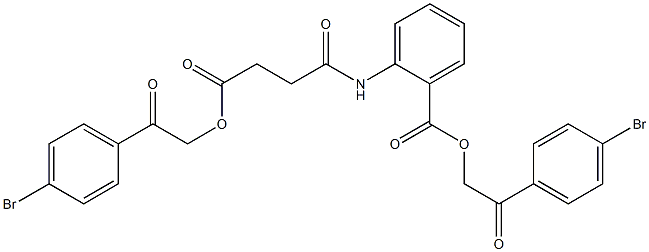 2-(4-bromophenyl)-2-oxoethyl 2-({4-[2-(4-bromophenyl)-2-oxoethoxy]-4-oxobutanoyl}amino)benzoate 结构式